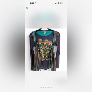 Save The Queen Colorblock Top in Teal & Purple